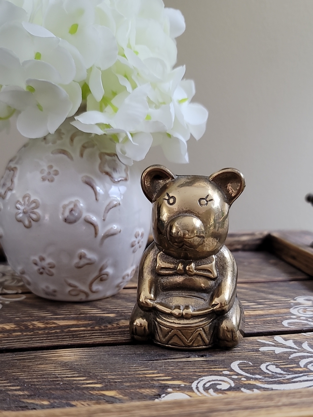 Vintage Brass Bear Paperweight Figurine